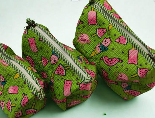 Travel Pouch Set of 3 Quirky Prints